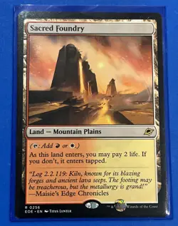 Sacred Foundry Edge of Eternities EOE MTG Magic the Gathering Rare Land 0256 256 - Image 1
