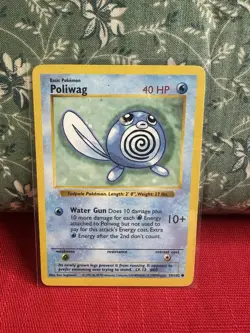 Pokemon Card Poliwag Shadowless Base Set Common 59/102 MP - Image 1