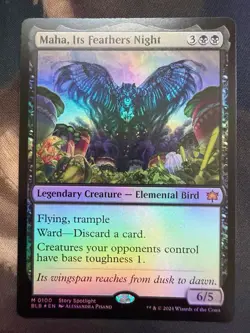 Maha, Its Feathers Night Bloomburrow Foil MTG NM - Image 1