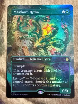 MTG Mossborn Hydra (Borderless) Foil FDN 337 - Magic The Gathering - Image 1