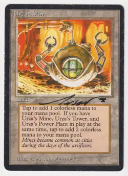 Signed Urza's Mine Clawed Sphere MP Antiquities Artist Anson Maddocks MTG Magic! - Image 1