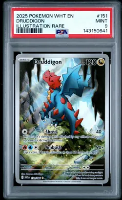 2025 Pokemon White Flare Druddigon #151 PSA 9 - Image 1