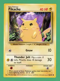 Pikachu Pokemon Base Set Promo 58/102 JUMBO/OVERISED NM - Image 1