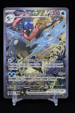 Greninja ex SVP 132 Scarlet & Violet Full Art Black Star Promo Pokemon Card - Image 1