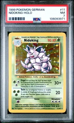 1999 Pokemon German Base Set Nidoking Holo #11 PSA 7 NM - Image 1