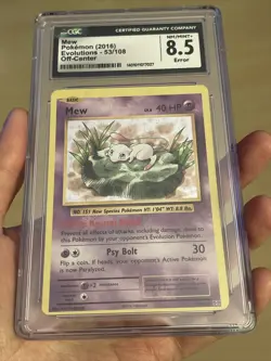 Mew - 53/108 - CGC 8.5 NM/ Mint Evolutions - Holo Rare Pokemon ERROR OFF-CENTER - Image 1