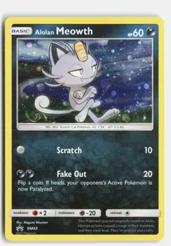 Alolan Meowth - SM43 Sun & Moon Promo Holo Promo Pokemon LP (SWIRL) - Image 1