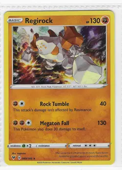 Regirock 089/185 Holo Rare Vivid Voltage Pokemon Holo Near Mint - Image 1