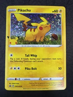 Pikachu General Mills SWSH039 Black Star Promo Holo Pokemon - Image 1