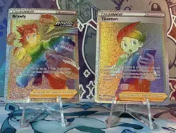 2021-2022 Pokemon TCG Trainer Full Art Rainbows Ultra Rares Thorton & Brawly NM - Image 1
