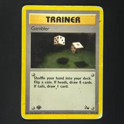Gambler 60/62 - Fossil 1st Edition - Pokemon Card - Image 1