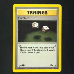 Gambler 60/62 - Fossil 1st Edition - Pokemon Card - Image 3