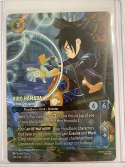 Disney Lorcana Hiro Hamada Armor Designer Enchanted Card 214/204 - Image 1