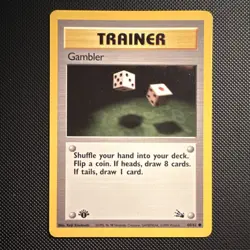Pokemon Gambler Fossil Common Regular 1st Edition English 60/62 Trainer Card - Image 1