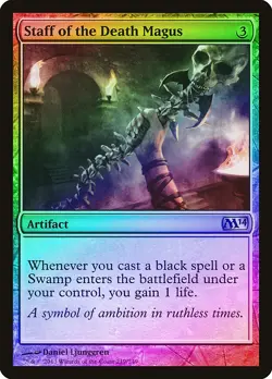 Staff of the Death Magus FOIL Magic 2014 / M14 HEAVILY PLD CARD ABUGames - Image 1