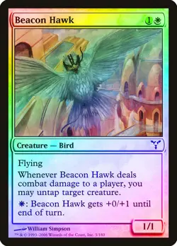Beacon Hawk FOIL Dissension HEAVILY PLD White Common MAGIC MTG CARD ABUGames - Image 1