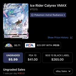 Ice Rider Calyrex VMAX, Pokemon Near Mint, Astral Radiance, Ultra Rare, TG15 - Image 4