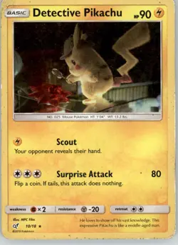 Detective Pikachu - Detective Pikachu Set - 10/18 - Holo HP Pokemon - Image 1