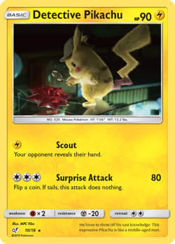 Detective Pikachu - Detective Pikachu Set - 10/18 - Holo HP Pokemon - Image 3