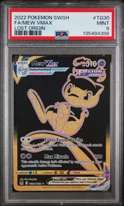 2022 Pokemon Sword & Shield Lost Origin Mew VMAX Full Art PSA 9 Mint #TG30 - Image 1
