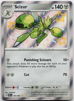 Scizor 191/091 Shiny Rare Paldean Fates Pokemon Near Mint - Image 1