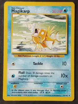 Magikarp 035/102 Vintage Base Set Regular, WOTC Pokemon 1999 (LP) - Image 1