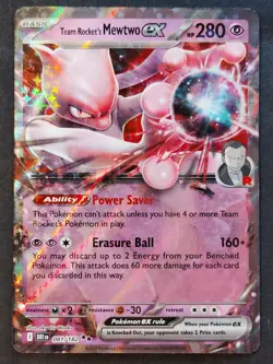 Team Rockets Mewtwo EX 081/182 Destined Rivals Holo Double Rare Pokemon 2025 •NM - Image 1