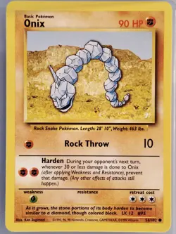 Onix 56/102 🪨 Vintage Base Set Regular, Pokemon 1999 •LP/NM - Image 1