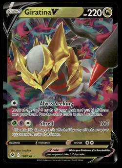 Pokemon Cards Giratina V 130/196 Lost Origin Holo V Rare NM - Image 1