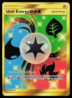 Unit Energy GrassFireWater 170/156 Holo Secret Rare Ultra Prism Pokemon Card - Image 1