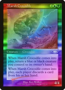 Marsh Crocodile FOIL Planeshift PLD Blue Black Uncommon MAGIC CARD ABUGames - Image 1