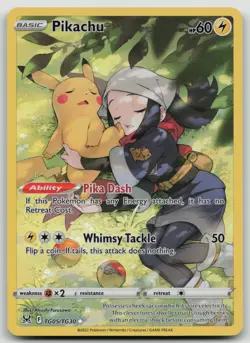 2022 Pikachu & Akari TG05/TG30 Swsh11 Lost Origin Trainer Gallery Holo Card LP - Image 1