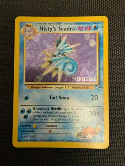 Pokemon TCG Misty's Seadra Holo Card Gym Heroes 09/132 Rare LP - Image 1