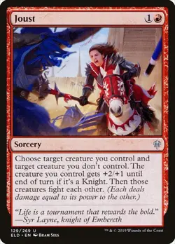 Joust 129 ELD MTG Red Sorcery Knight Bram Sels Uncommon 2019 Fight - Image 1