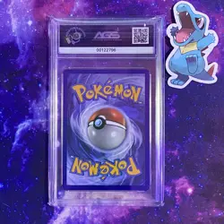 2018 Pokemon Ultra Prism Pre-Release Lucario Holo Black Star Promo #SM95 AGS - Image 2