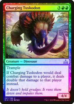 Charging Tuskodon FOIL Rivals of Ixalan PLD Red Uncommon MAGIC CARD ABUGames - Image 1
