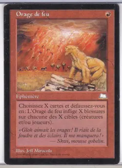 One (1) French MTG Firestorm Played Weatherlight - Image 1