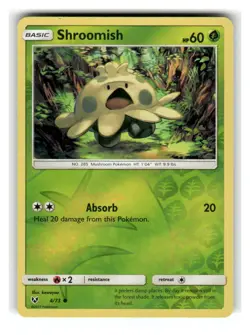 Shroomish 4/73 Common Shining Legends Pokemon Reverse Holo Near Mint - Image 1