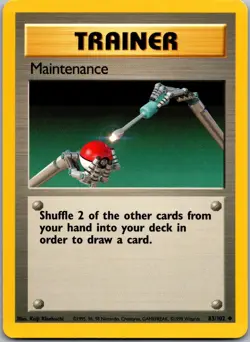 Maintenance 83/102 Uncommon Base Set Unlimited Pokemon Near Mint - Image 1