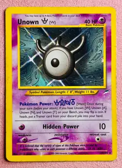 Unown [W] 29/105 | Neo Destiny | 2002 WOTC Vintage Pokemon TCG Card | DMG - Image 1