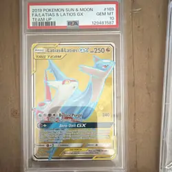 Pokemon Latias & Latios GX 169/181 Team Up Full Art TAG TEAM Holo PSA 10 - Image 1
