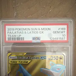 Pokemon Latias & Latios GX 169/181 Team Up Full Art TAG TEAM Holo PSA 10 - Image 2