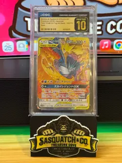Pokemon TCG CGC Pristine 10 Moltres & Zapdos & Articuno GX 102/173 Tag Team GX - Image 1