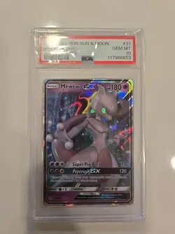 Pokemon Mewtwo GX Hidden Fates 31/68 PSA 10 Ultra Rare Full Art Holo - Image 1