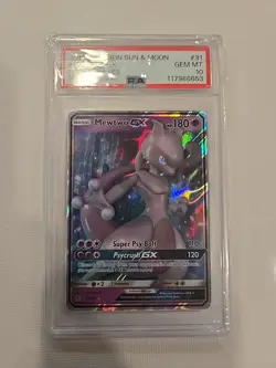Pokemon Mewtwo GX Hidden Fates 31/68 PSA 10 Ultra Rare Full Art Holo - Image 2