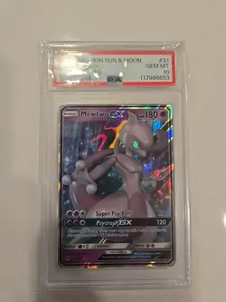 Pokemon Mewtwo GX Hidden Fates 31/68 PSA 10 Ultra Rare Full Art Holo - Image 3