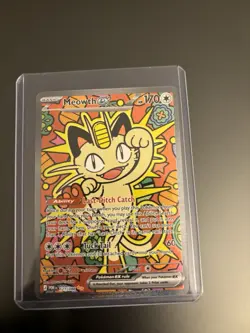 Pokemon Meowth ex 121/091 Paldean Fates Ultra Rare Full Art Holo English - Image 1