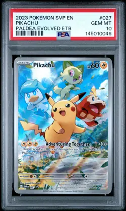 2023 POKEMON SVP EN-SV BLACK STAR PROMO #027 PIKACHU PSA 10 - Image 1