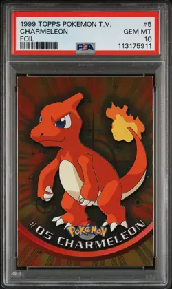 1999 TOPPS POKEMON TV FOIL #5 CHARMELEON PSA 10 - Image 1