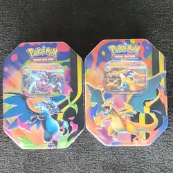 Mega Charizard X and Y Tin Sealed 2026 Set of 2x Pokemon TCG Phantasmal Flames - Image 1